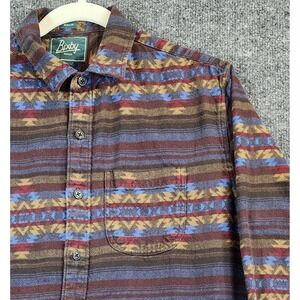 Bixby Nomad‎ Mens Southwestern Aztec Boho Ranchwear Flannel Shirt Size M